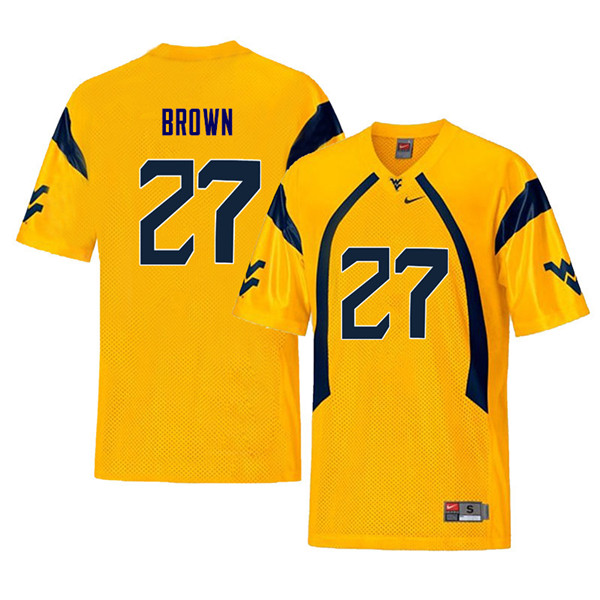 Men #27 E.J. Brown West Virginia Mountaineers Retro College Football Jerseys Sale-Yellow - Click Image to Close